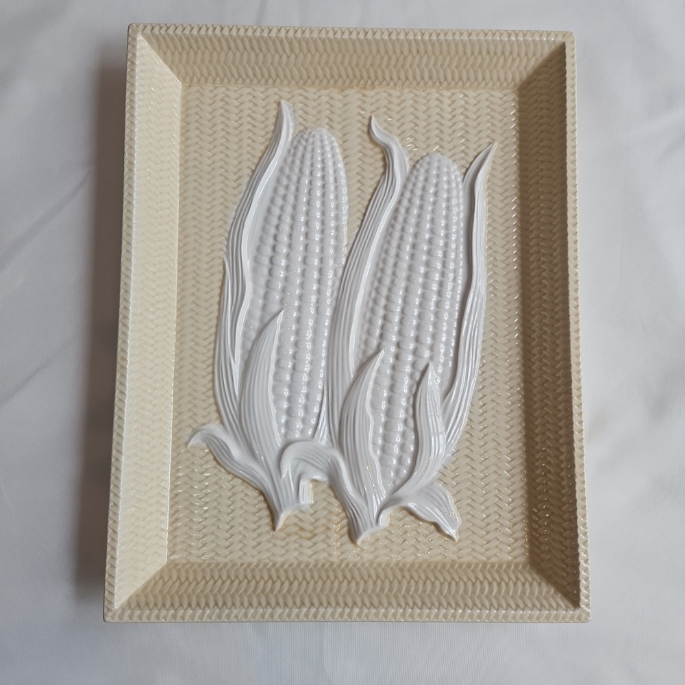 Vintage Corn Design Rectangular Decoratice Tray